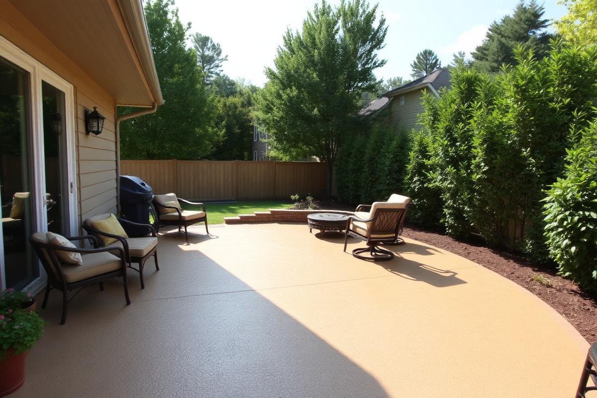 Coated outdoor concrete patio in North Carolina